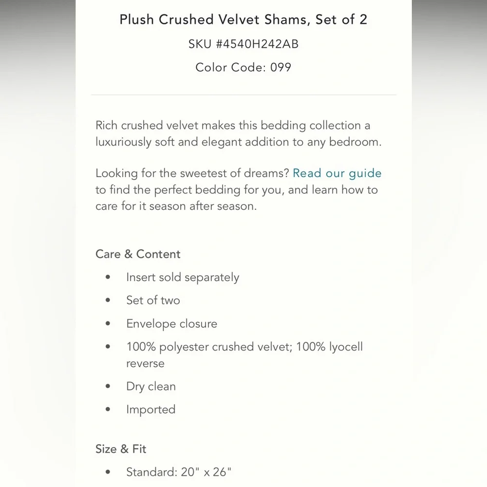 Crushed Velvet Set of Shams - Picture 3 of 4